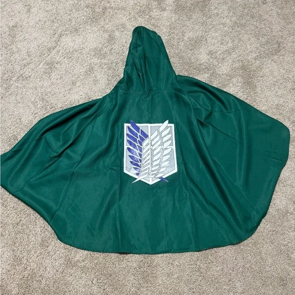 Size XL 10/12 Youth Attack on Titan Green Wings of Freedom Cloak - Picture 1 of 3